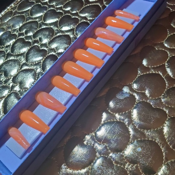 Orange Marble Press-on Set 🧡 LAST ONE ( Small ) - Picture 2 of 6
